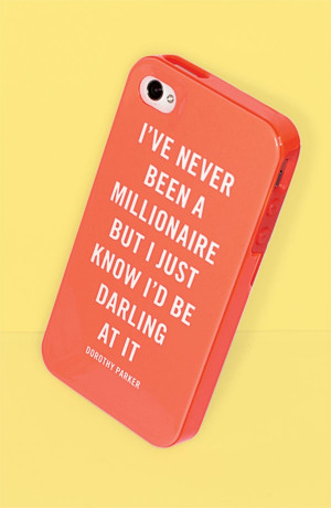 kate spade 'millionaire' Dorothy Parker quote iPhone case