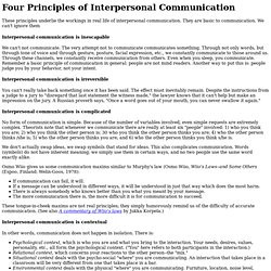 to Interpersonal Communication Chapter 2. Interpersonal Communication ...