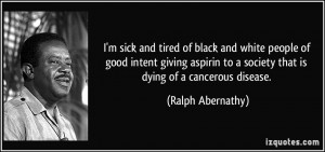 of black and white people of good intent giving aspirin to a society ...