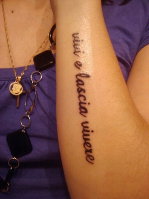 My third tattoo that i got today. its a quote in italian on the ...