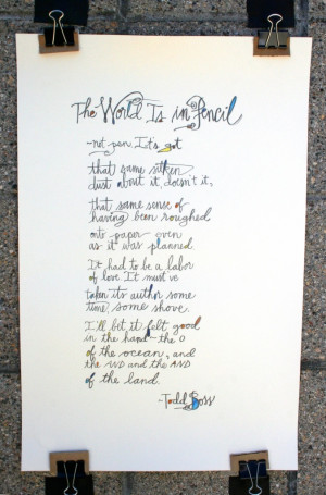 ... Todd Boss / hand-lettering by Emily Snyder (Queen Quills Calligraphy