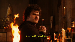 jack black smell cookies staches praying pray candles nacho libre 2006