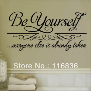 Free Shipping:Charatcter Be Yourself Be Strong Quote Wall Sticker ...