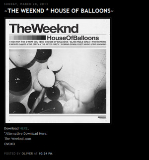 ... Weeknd is right now. Drake presents the Weeknd on his website and no