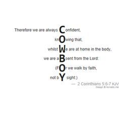 Acrostic poem Cowboy in 2 Corinthians 5:6-7 of the KJV Bible More