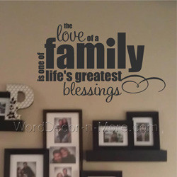 images of love of a family removable wall quote word art for home
