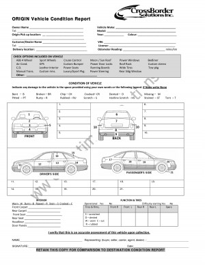 Vehicle Condition Report Template