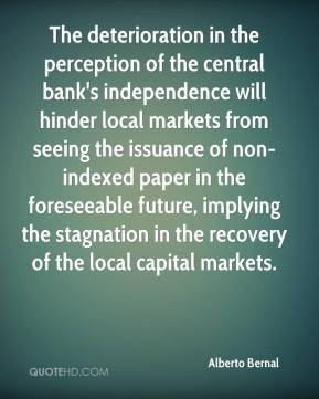 The deterioration in the perception of the central bank's independence ...