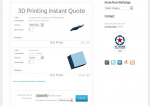 PartSnap To Introduce Online 3D Printing Instant Quote
