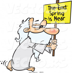 vector-of-an-old-cartoon-man-carrying-spring-is-near-sign-with-the-end ...