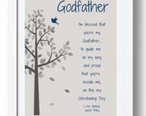 GODFATHER Gift for Baptism Day - 8x 10 Print - Personalized gift for ...