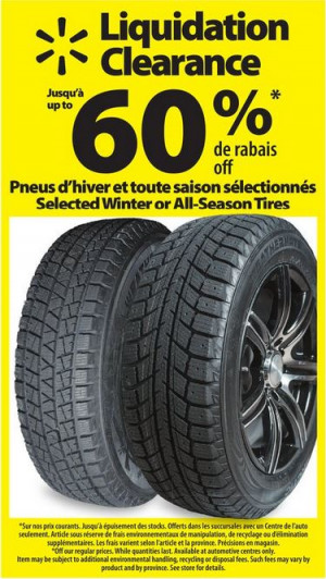 Thread: Walmart -Winter & All-Season tire clearance sale up to 60% off ...
