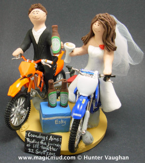 yamaha off road motorcycle wedding cake topper