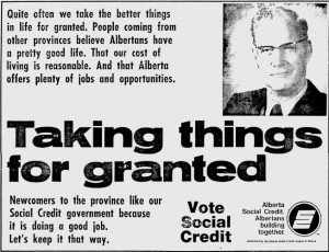 Alberta Social Credit 1971 Election Campaign Ad 