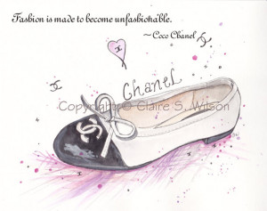 Chanel Flat with Coco Chanel Quote - Art Print 8x10