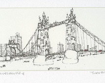 TOWER BRIDGE LONDON - Handmade Orig inal Screenprint, Signed, Hand ...