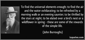To find the universal elements enough; to find the air and the water ...