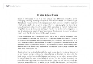 Of Mice & Men : Crooks analysis