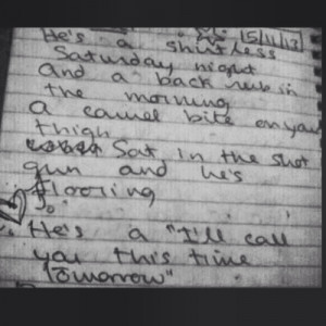 Taylor gave this unreleased lyric to a fan a while back in Club Red.