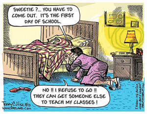 Another popular cartoon this year shows a teacher having to deal with ...