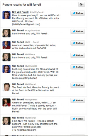 Will Ferrell Twitter Posts Will ferrell is not on twitter