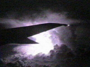 This was a severe thunderstorm over Orlando, FL being passed by a 737 ...