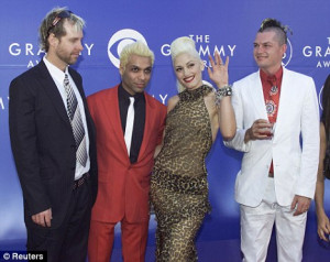 No Doubt: Gwen Stefani and Tony Kanal, centre, pictured in 2002 ...