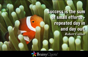 ... sum of small efforts - repeated day in and day out. - Robert Collier