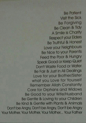 Recommendations from prophet Mohamed