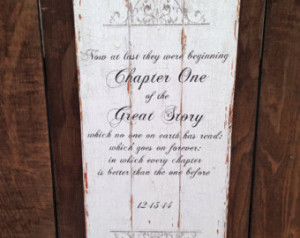 Rustic wooden wedding quote sign wi th wedding date ...