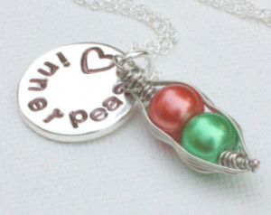 Inner Peace necklace, Inner peas, p ea pod. funny peace quote necklace ...