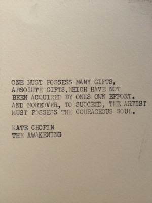 THE AWAKENING: Typewriter Quote on 5x7 cardstock