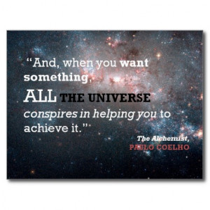 Paulo Coelho The Alchemist Quote, All the Universe Postcard