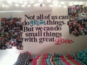 My dorm room! Quote cut from cardstock. 2 foam poster boards covered ...