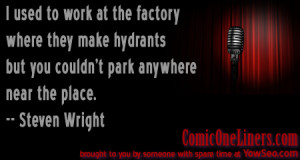 Hydrant Factory, A Steven Wright Quote