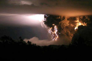 Lightning Storm Meets Volcanic Eruption Photos