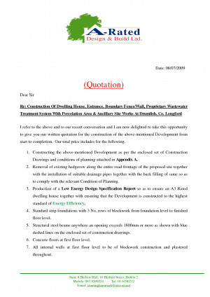 Sample Quotation Letter