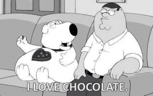 black and white, boy, chocolate, family guy, fat, food, girl, guy ...