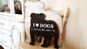 Home Decor > English Bulldog art, funny dog art, customized dog quote ...