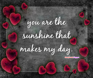 Romantic Quote Greeting Card For Wife | You Are The Sunshine