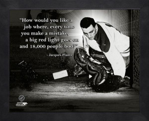 Montreal Canadiens Jacques Plante Framed Pro Quote