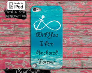 Anchor Blue Love Quote Anchored Forever Cute Custom Case iPod Touch ...