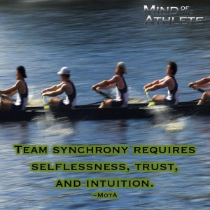 Team synchrony requires selflessness, trust, and intuition.