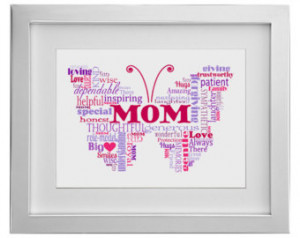 Word art Butterfly Mother's Day gift Birthday gift for mom ...