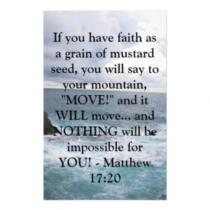 Matthew 17:20 Motivational Bible Quote Personalized Stationery