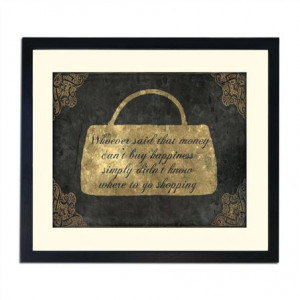 Stylish & Iconic Quotes - Shopping, reproduction encadrée, 30 x 35 cm