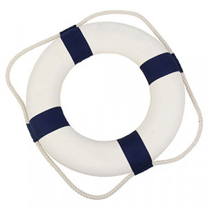Welcome Aboard Cloth Life Ring Navy Accent...