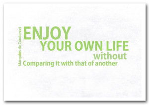 Show details for Famous Quote Enjoy Your Own Life Lime Green