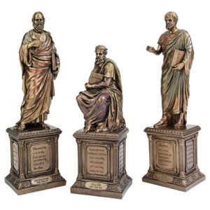 Plato, Socrates & Aristotle Philosophers Statues Set