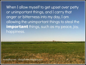... things to steal IMPORTANT things, such as my peace, joy, happiness